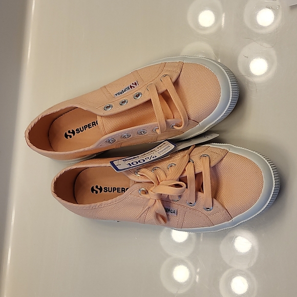 Superga Cotu Classic Pink Peach Sneakers Authentic Design Rubber-Soled Size 7 - Picture 5 of 7